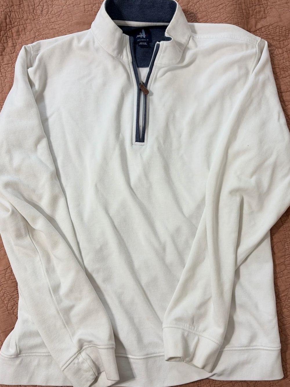 Johnnie-O Sweatshirt White Quarter-Zip Sweater Pullover